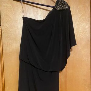 One shoulder dress with bling